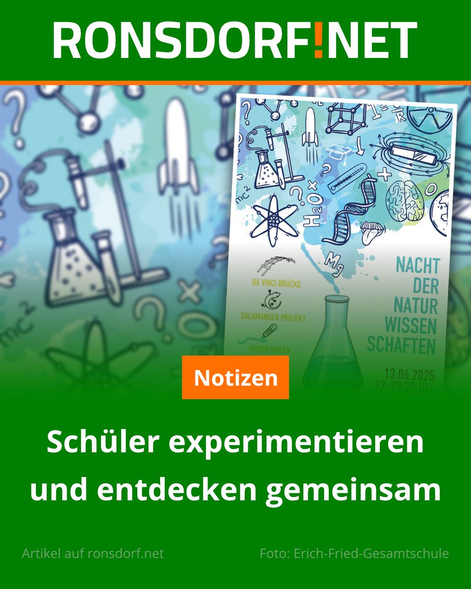 Bei der „Nacht der Naturwissenschaften“ gibt es in der Erich-Fried-Gesamtschule viele tolle Experimente und Projekte zu entdecken.

Zum Artikel geht es hier:
ronsdorf.link/p47ch

#Wuppertal #Ronsdorf #Hochbarmen #ErichFriedGesamtschule #Schule #Schüler #Gesamtschule