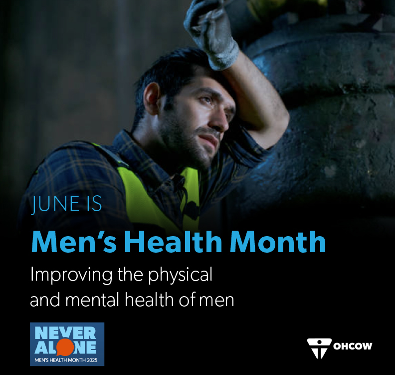 June is Men’s Health Month and the 2025 theme is: Never Alone. OHCOW joins the Canadian Men's Health Foundation in supporting men's mental and physical health, in the workplace and in their personal lives. More information: ohcow.on.ca/event/mens-hea…
