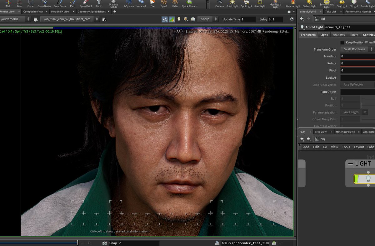 イカゲームの俳優作ってます。もうそろそろ完成させたい。

#SquidGame3  #MAYA #Houdini #Arnold