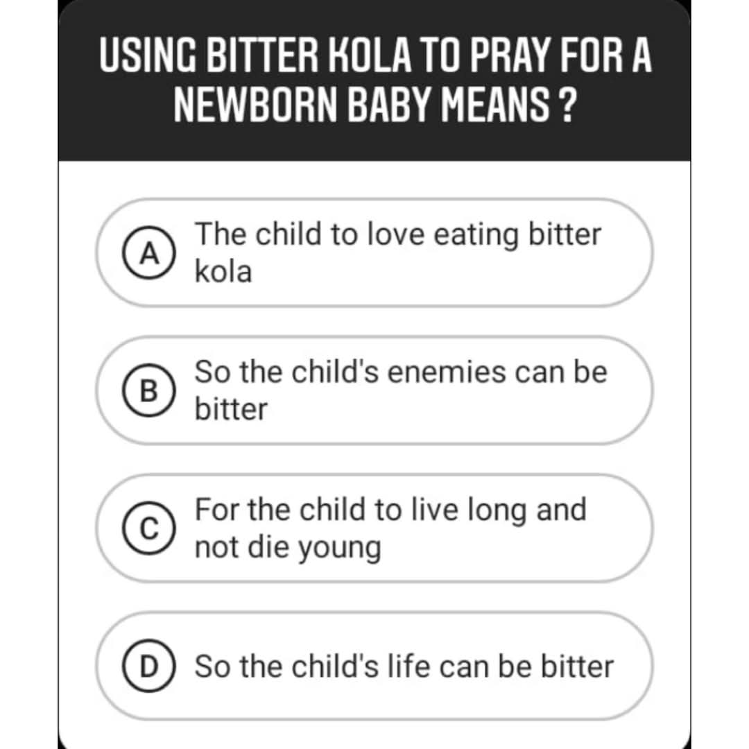 Do you know the seven symbolic items in naming new born in Yoruba traditional naming ceremony?
What is the significance of bitter kola ?