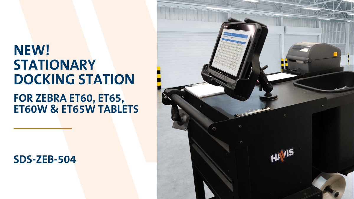 Havis_EMEA's tweet image. Keep your @ZebraTechnology ET6X tablets powered, connected, and ready right on your work cart with Havis' new Stationary Docking Station. Its rugged design and one-handed docking operation mean less downtime and faster workflows.
#WarehouseWorkflow #ZebraTablets #HavisEquipped