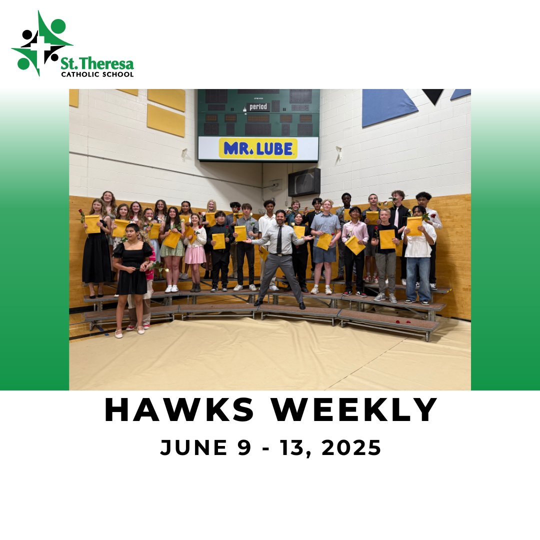 📢 This week in Hawks Weekly (June 9–25):

🏖 Beach Day
📚 Library &amp; textbook returns
✏️ PATs &amp; Jr. High Finals
🏆 Awards Night
💦 WEM trip &amp; year-end fun!

📰 Stay in the loop 👉 stt.eics.ab.ca/parents/newsle…
#HawksWeekly #StTheresaSherwoodPark #HawksRise #CatholicEducation