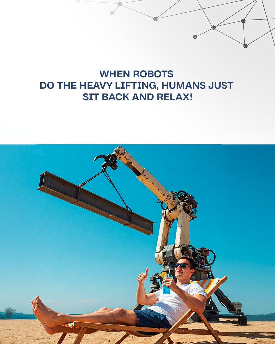 Imagine a world where robots take on the hard work—leaving you to enjoy the comfort of getting things done faster and more efficiently. Ready to experience the future of work? 😏