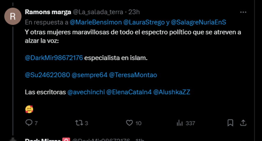 Varios perfiles están difundiendo mensajes manipulados del Partido #FeministaAlCongreso para acusarlo de lo que nunca ha defendido: el blanqueamiento del velo.
Es un ataque orquestado.
Buscan confundir, dividir y desactivar al feminismo que incomoda.
Aquí, algunos perfiles 👇