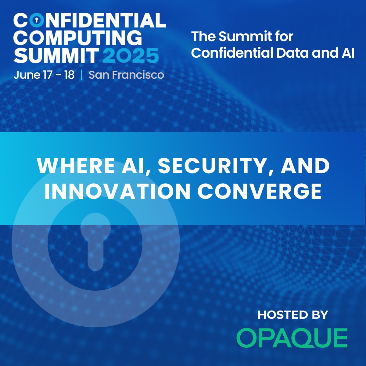 Storm Ventures (@stormventures) on Twitter photo How will you ensure your AI is private, secure, scalable & performant? 🔒
Join <a href="/opaquesys/">Opaque Systems</a> at the Confidential Computing Summit in SF, June 16-18.
🧠 Learn more and register: ConfidentialComputingSummit.com How will you ensure your AI is private, secure, scalable & performant? 🔒
Join <a href="/opaquesys/">Opaque Systems</a> at the Confidential Computing Summit in SF, June 16-18.
🧠 Learn more and register: ConfidentialComputingSummit.com