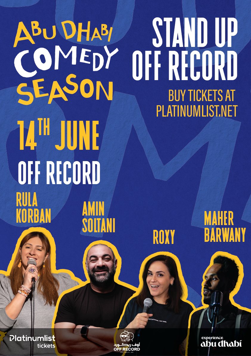 ADComedySeason's tweet photo. لا مجال للمقارنة، فهذه العروض مميزة بشكل استثنائي 🎙️

احجزوا تذاكركم الآن عبر 
https://t.co/UoWBsRQDft 🎟️

#موسم_أبوظبي_للكوميديا #في_أبوظبي #عاصمة_الكوميديا https://t.co/lzT2D1Jmfo
