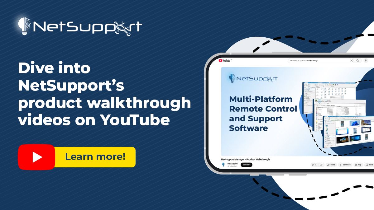 NetSupportICorp's tweet image. Ready to boost your NetSupport expertise? Head over to our YouTube channel to explore our new product walkthrough videos. Discover tips for initial setup, advanced features, and more! buff.ly/IGR7YfY
#YouTubeVideos #TechGuides #SoftwareTraining #NetSupport