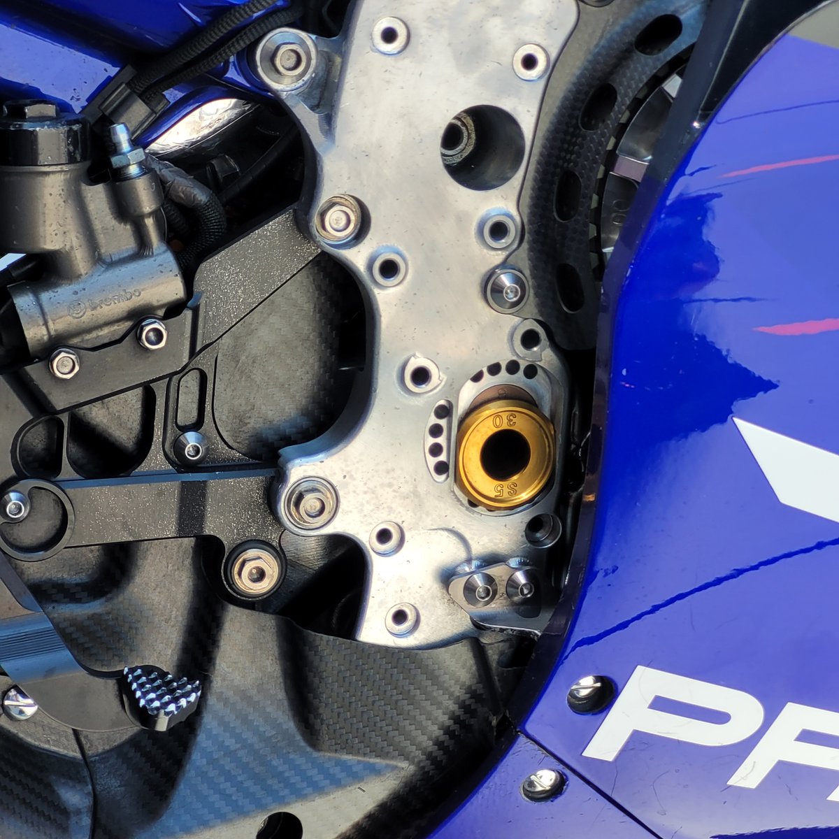 Yamaha's M1 swingarm pivot point is set very low here in Aragon: a sign of a bike looking for more grip under acceleration. <a href="/MotoGP/">MotoGP™🏁</a>  <a href="/matoxley/">Mat Oxley</a>