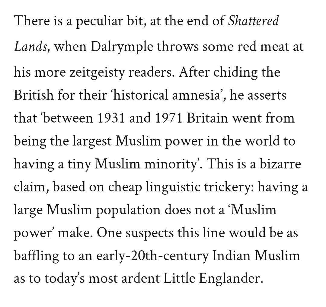Splendid review. One small quibble: British politicians did occasionally say this sort of stuff. Churchill told Cabinet that “We are the greatest Mohammedan power in the world”, incredibly enough.