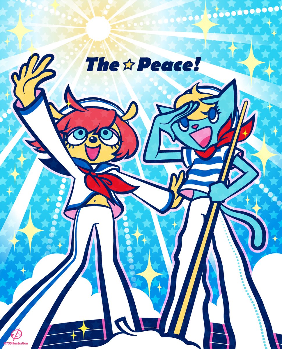 735illustration's tweet image. 🚢 ザ☆ピ～ス！
#umjammerlammy
#Y2K