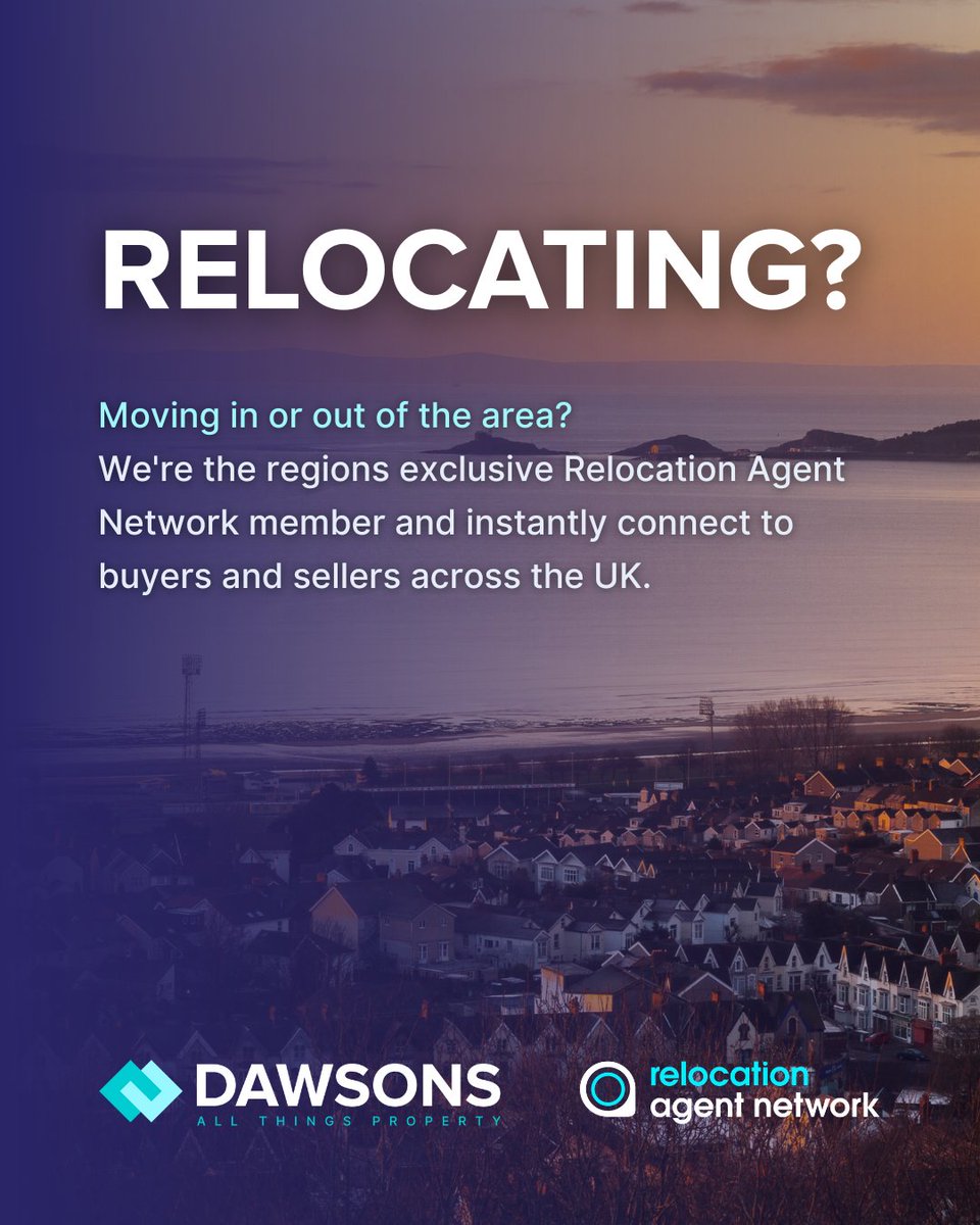 DawsonsProperty's tweet photo. Thinking of relocating? 🌍
#Dawsons is part of the @RelocationAgent Network, connecting you with trusted estate agents across the UK. Whether you're coming to Swansea or moving on, we’ll help make it a smooth move.🤝
🏡 Local experts, nationwide reach.
🌐 https://t.co/f27I7rwN1L https://t.co/dqhDH1DLAA