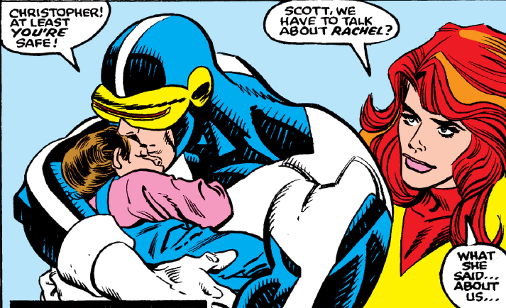 Ottersul's tweet photo. It's so cute how after Inferno Scott always carried Nate super close to him even taking him to missions. He's an overprotective father... https://t.co/YzYYVAXp13