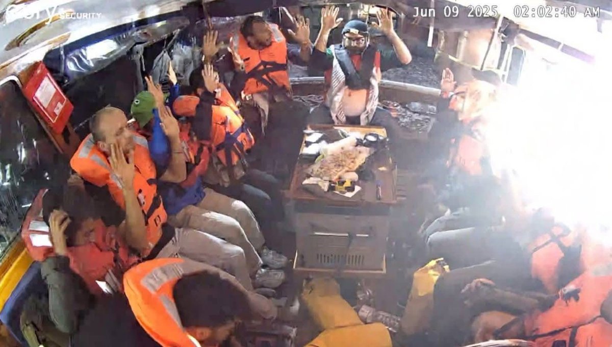 Twelve brave hearts who reminded people of humanity have been arrested. Their only crime was reminding the world of its conscience and drawing attention to the deaths in Gaza. My prayers are with you… #WeAreMadleen #MadleenToGaza #alleyesonmadleen #FreePalestine