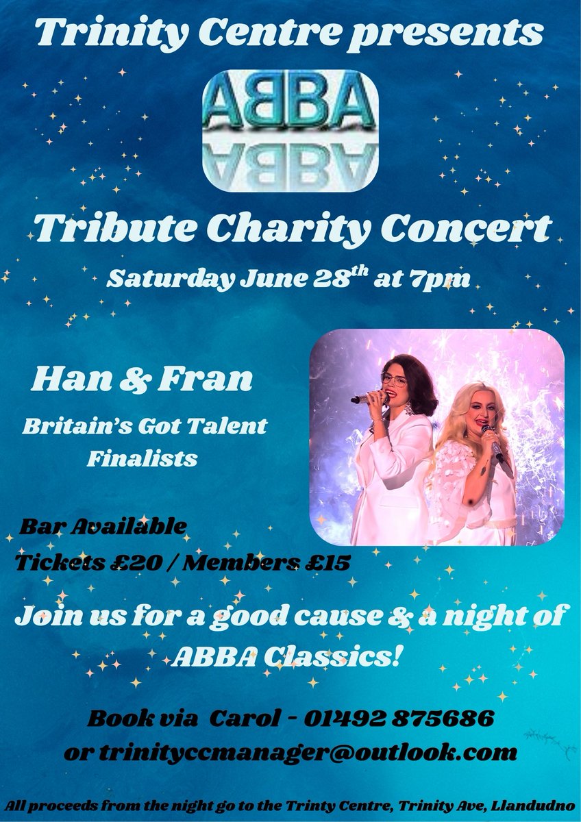 Age Connects NWC (@ageconnectsnwc) on Twitter photo Help the Trinity Community Centre raise much needed funds and dance the night away with ABBA. <a href="/NWalesSocial/">#NorthWalesSocial ⬆️🏴🤝</a> <a href="/northwaleslive/">North Wales Live</a> <a href="/northwalescom/">NorthWales.com</a> #NorthWales #Conwy #bgtfinal #Llandudno Help the Trinity Community Centre raise much needed funds and dance the night away with ABBA. <a href="/NWalesSocial/">#NorthWalesSocial ⬆️🏴🤝</a> <a href="/northwaleslive/">North Wales Live</a> <a href="/northwalescom/">NorthWales.com</a> #NorthWales #Conwy #bgtfinal #Llandudno