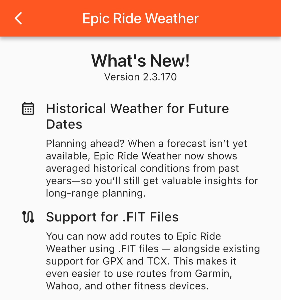🚴‍♂️🌤️ Planning a ride far in advance?
Epic Ride Weather now shows averaged historical weather data for dates beyond 10 days! 🗓️ Forecasts are available up to 10 days ahead, and for longer trips, you’ll get valuable insights from past weather trends. #EpicRideWeather #Cycling