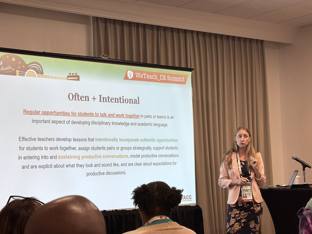Susan F. Reeves (@susanfreeves) on Twitter photo Great session on Empowering English Learners within Computer Science from Dr. Devon Marano <a href="/weteachcs/">WeTeach_CS, weteachcs.bsky.social</a> #WTCS25 #CS4Yall <a href="/ESCRegion20/">ESC Region 20</a> Great session on Empowering English Learners within Computer Science from Dr. Devon Marano <a href="/weteachcs/">WeTeach_CS, weteachcs.bsky.social</a> #WTCS25 #CS4Yall <a href="/ESCRegion20/">ESC Region 20</a>
