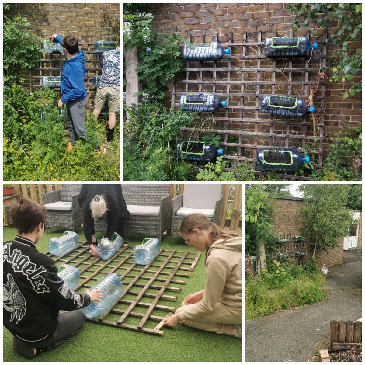 Rivermead Post 16 (@rivermeadepr) on Twitter photo Upcyclicing an old trellis and water fountain bottles to make a new planter wall! We will be planting some strawberries tomorrow. <a href="/RivermeadSchool/">Rivermead School</a> <a href="/RivermeadTrust/">Rivermead Inclusive Trust</a> <a href="/RivermeadCEO/">Tina Lovey OBE</a> Upcyclicing an old trellis and water fountain bottles to make a new planter wall! We will be planting some strawberries tomorrow. <a href="/RivermeadSchool/">Rivermead School</a> <a href="/RivermeadTrust/">Rivermead Inclusive Trust</a> <a href="/RivermeadCEO/">Tina Lovey OBE</a>