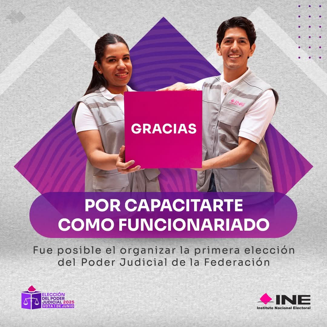 ¡Muchas Gracias! 

🙋🏻‍♂️🙋🏻‍♀️Porque aceptaste tu nombramiento, te capacitaste y coordinaste las casillas seccionales.

Así, millones de mexicanas y mexicanos pudieron emitir sus votos. 🗳️

Tu participación fortalece la democracia 🙋🏻‍♂️🗳️🙋🏻‍♀️