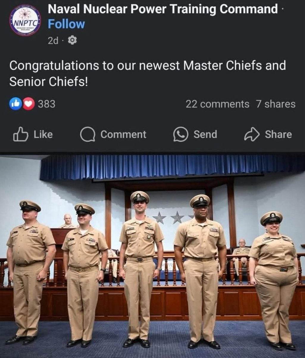 AaronRTyler's tweet photo. @PeteHegseth You said that you wanted the military fit and sharp. How does this newly promoted Master Chief fit into that? She would have been kicked out years ago when I was in. How can a person that is so far out of standards and regulations to enforce them? https://t.co/0UZFwNFJG2