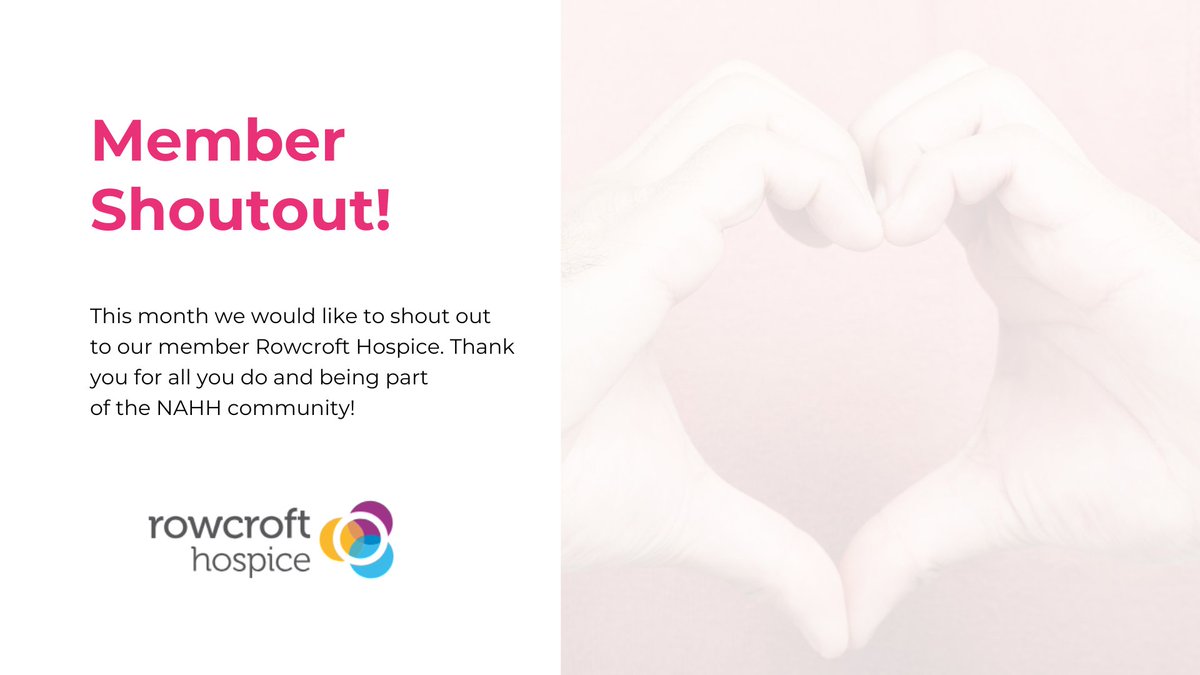 🌟This month we would like to shout out to our member,   @Rowcrofthospice. Thank you for all you do and for being part of the NAHH community! 🌟 #hospiceathome #hospicecare
