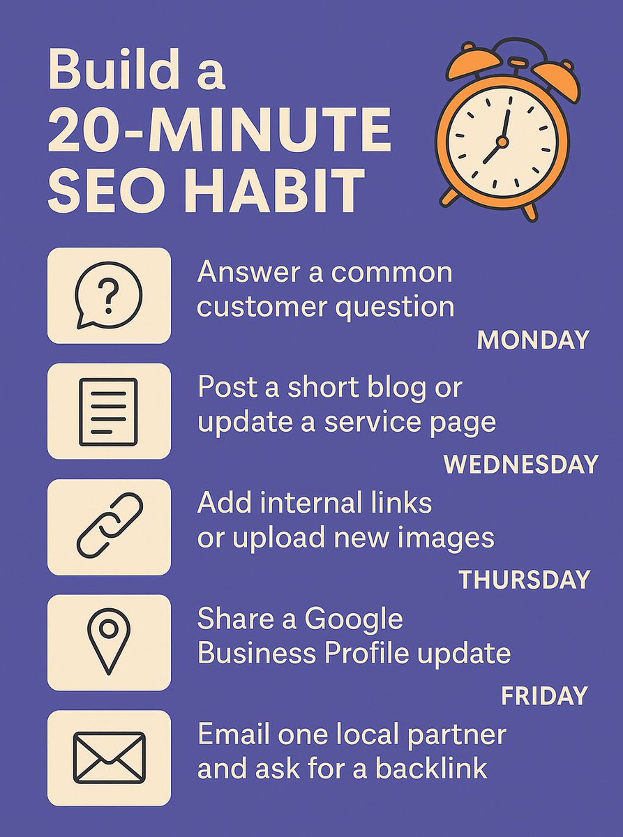 MyBizWebDesign's tweet image. Google’s Algorithm Doesn’t Play Favorites — It Rewards Habits.

✅ Consistent activity
✅ Focused content around one topic
✅ Signals from other trusted websites

That’s it. That’s the game.

The good news?
- You don’t need an agency or a $5,000/month retainer to win that game.
-…