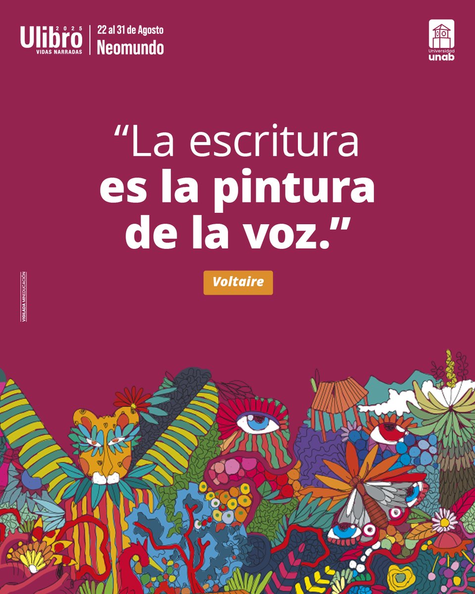 En #Ulibro2025 creemos en el poder de las palabras, en su capacidad de transformar, emocionar y narrar vidas enteras. 📖🎨

✨ Del 22 al 31 de agosto, prepárate para vivir una feria llena de historias, colores y voces que resuenan.

 #VidasNarradas