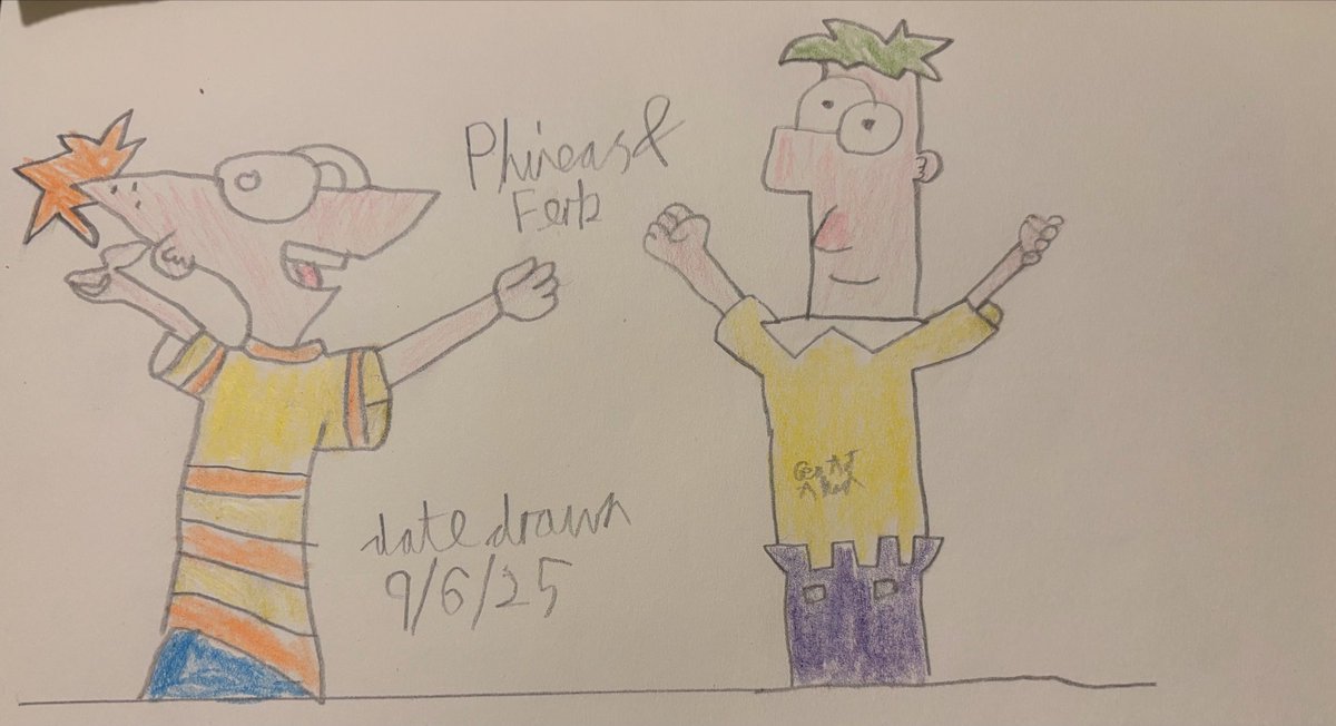 GeoArtAttack's tweet image. Here’s my drawing of Phimeas & Ferb #geoartattack #art #freehanddrawing #artistsunite #artistsconnect #disney #disneyart #disneydrawing #drawingupload #phineasandferb #phineas #ferb