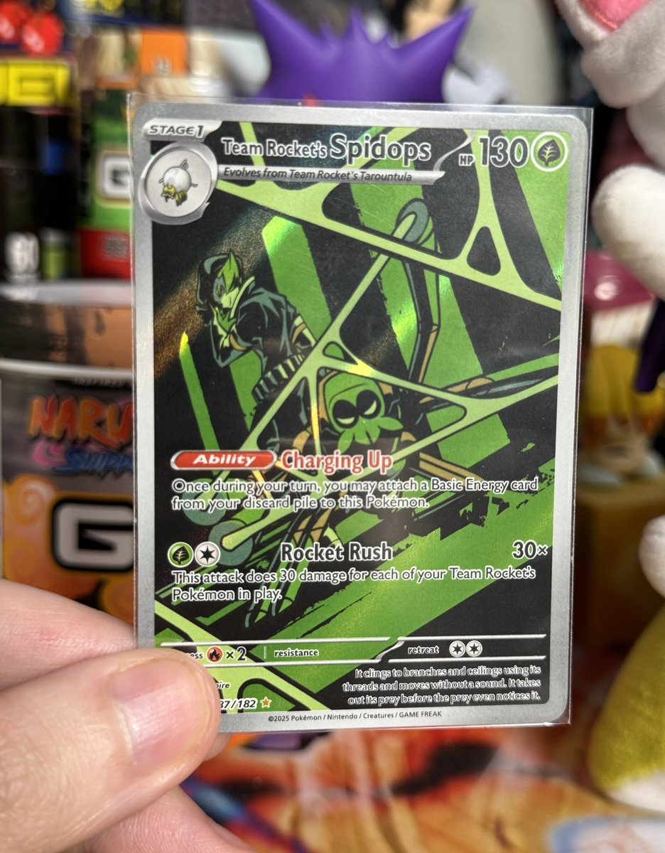 POKMON CARD GIVEAWAY!  Win this Team Rocket's Spidops! How to Enter:  1 Follow me 2 Repost + Tag a Pokmon loving friend! Winner picked 6/13!  Good luck, legends