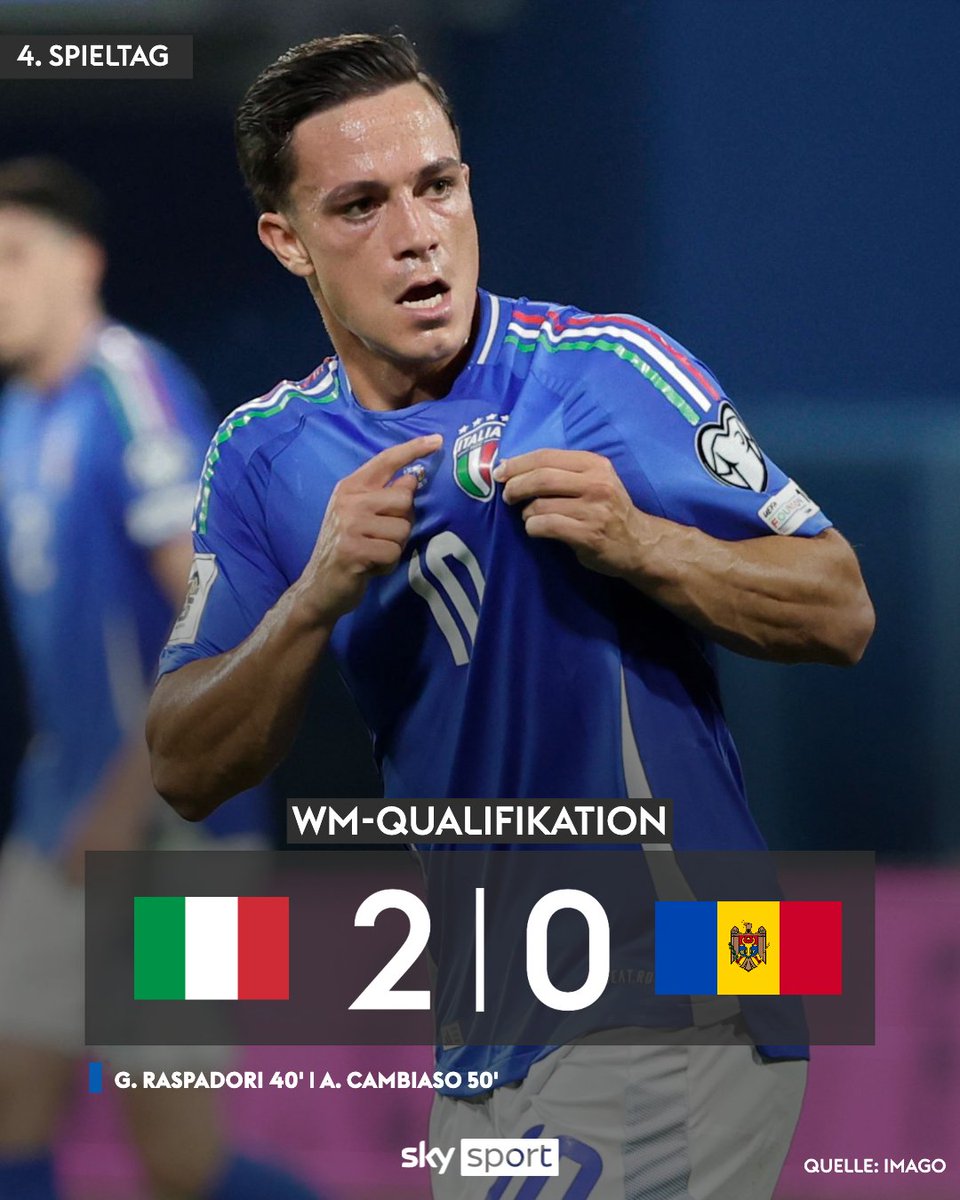 Im letzten Spiel von Nationaltrainer Luciano Spalletti hat Italien eine Blamage in der Qualifikation zur Fußball-WM 2026 knapp vermieden. 👀 In Reggio Emilia gewann der viermalige Weltmeister gegen Außenseiter Moldau 2:0, zeigte sich dabei aber wieder einmal defensiv anfällig und