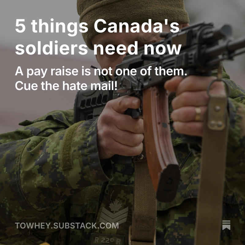 towhey's tweet image. 5 THINGS CANADA&apos;S SOLDIERS need right now. 
towhey.substack.com/p/5-things-can…