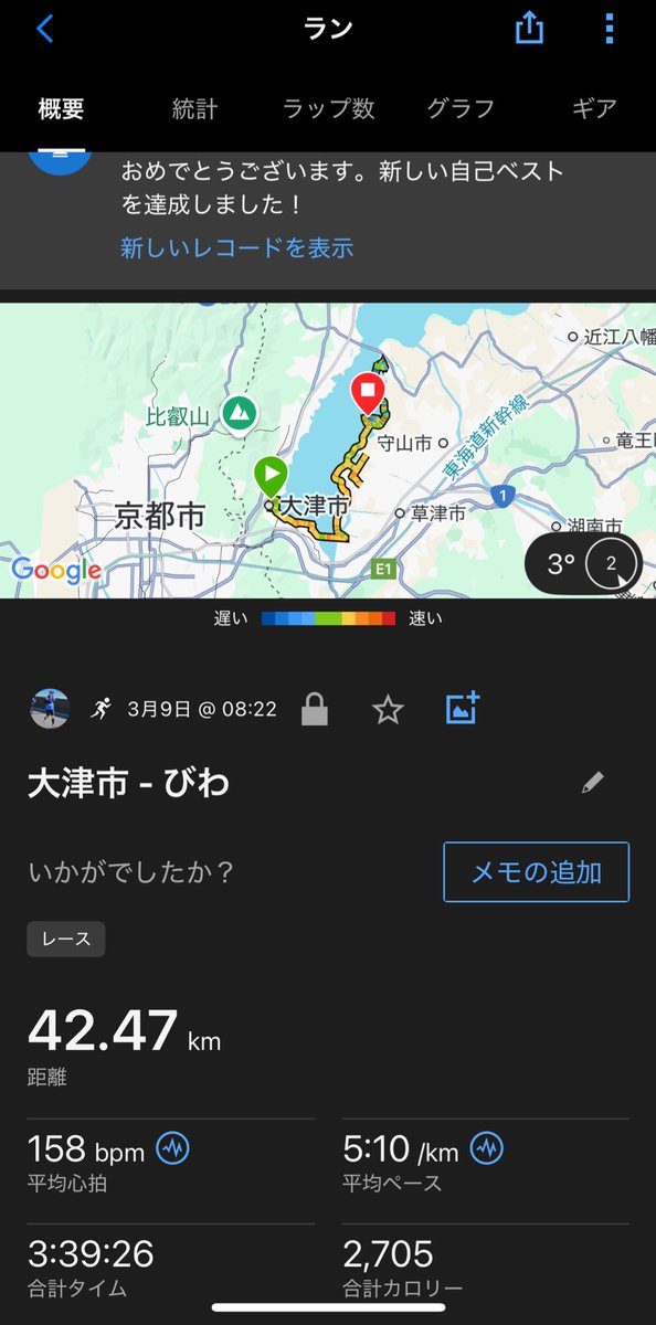 naoroad's tweet image. 【フルPB】3:39:26
びわ湖マラソン2025

【ハーフPB】1:33:51
東京ニューイヤーハーフマラソン2025

【100km完走】11:59:28
第9回多摩川ネイチャーマラソン
※100kmウルトラマラソン2回完走

🗻第77回富士登山競走五合目コース完走

🗻第9回富士山一周ウルトラウォーキング完歩