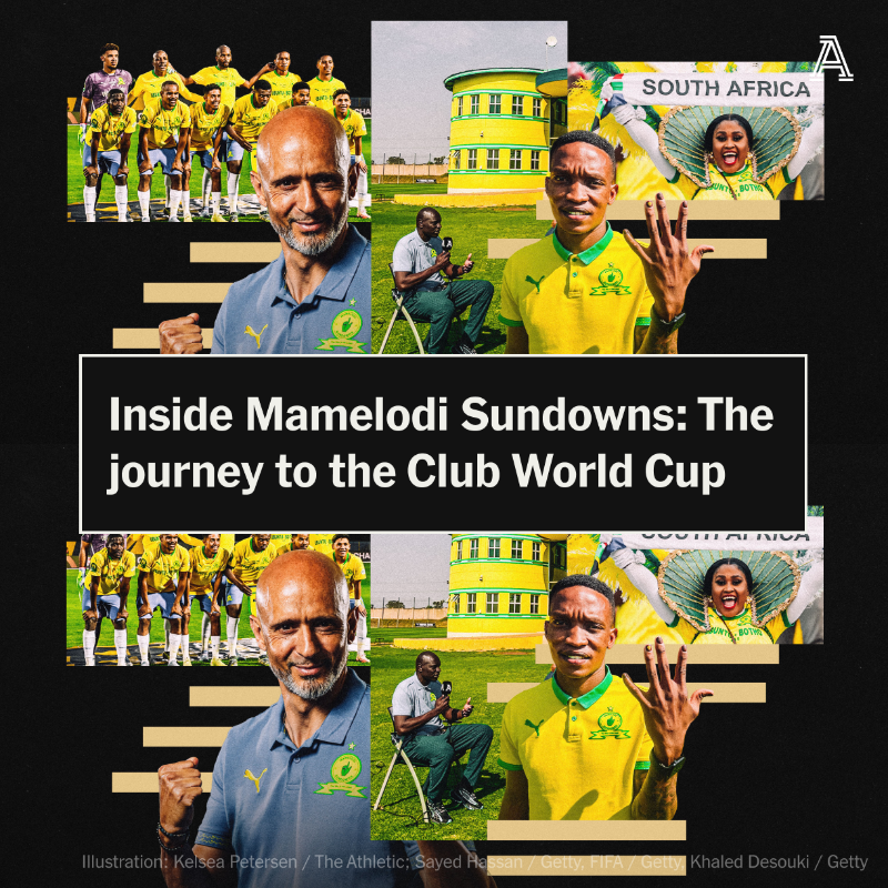 TheAthleticFC's tweet photo. ◾️ The dressing room “hype man”
◾️ Players' ambitions on a signed document
◾️ A photograph of Max Verstappen’s Red Bull car
◾️ Rubber exercise bands and spices packed in suitcases

@Simon_Hughes__ goes behind-the-scenes of Mamelodi Sundowns's Club World Cup preparations ⤵️