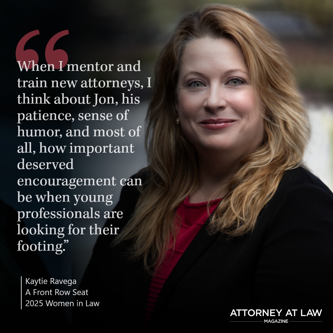 As a part of the Women in Law issue, we sat down with Kaytie Ravega, who recently joined Boesen &amp; Snow Law. She shares about the mentors who supported her through her career and how she's giving back to younger lawyers. attorneyatlawmagazine.com/stories/attorn…

#womeninlaw #healthlaw