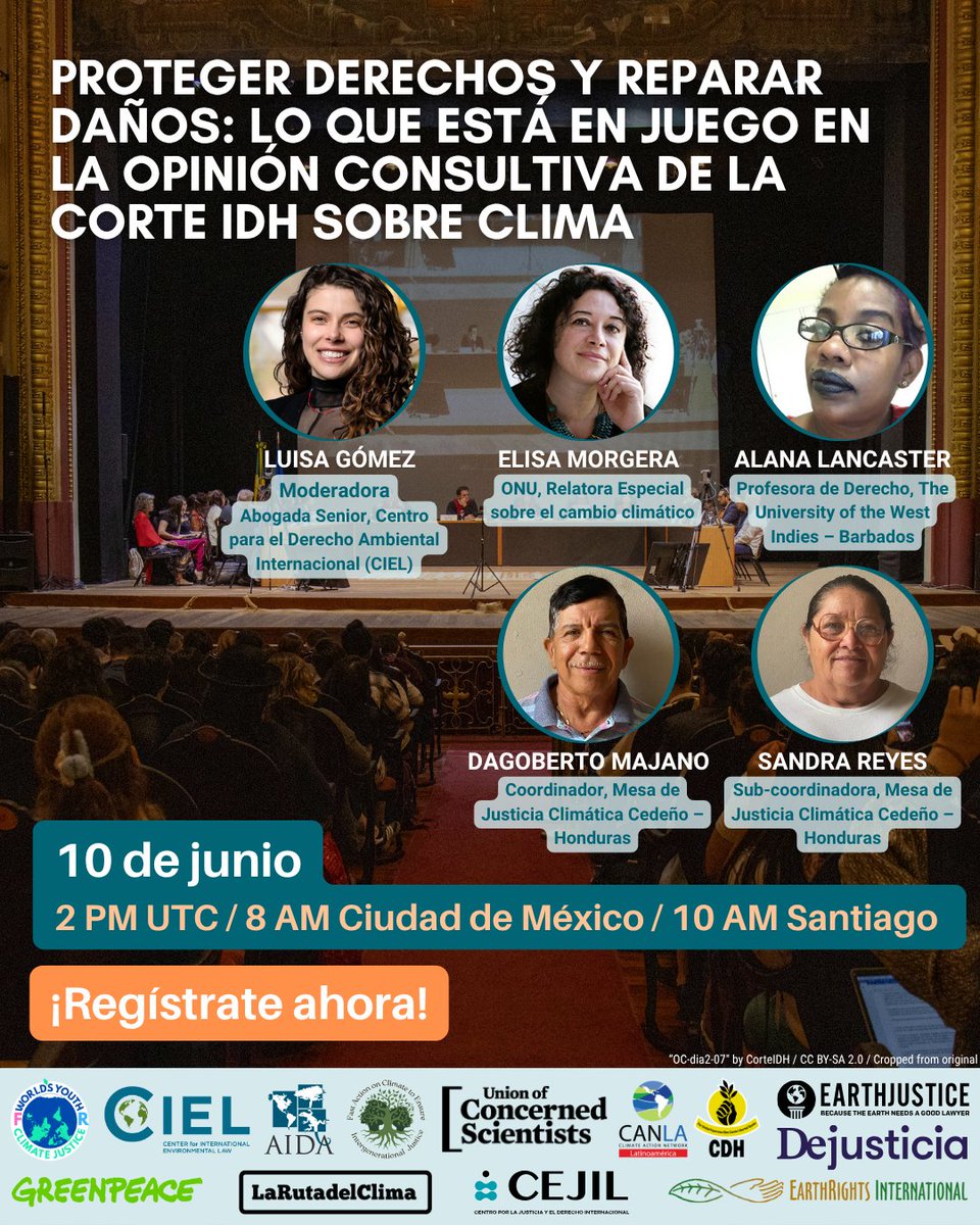 Luisa Gómez (@viejadeambiente) on Twitter photo #Mañana📢Conversamos sobre el potencial transformador de la esperada #OpiniónConsultiva de la <a href="/CorteIDH/">Corte Interamericana de Derechos Humanos</a> sobre #EmergenciaClimática
¿Cómo impacta esta Opinión en la vida de miles y en la protección de sus #derechoshumanos en la #CrisisClimática?
Regístrate➡️bit.ly/4kyvxFU #Mañana📢Conversamos sobre el potencial transformador de la esperada #OpiniónConsultiva de la <a href="/CorteIDH/">Corte Interamericana de Derechos Humanos</a> sobre #EmergenciaClimática
¿Cómo impacta esta Opinión en la vida de miles y en la protección de sus #derechoshumanos en la #CrisisClimática?
Regístrate➡️bit.ly/4kyvxFU