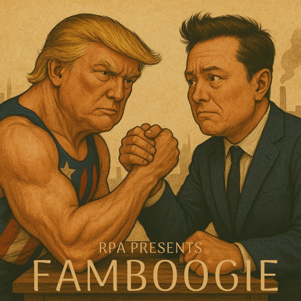 Famboogie 042: Big Beautiful Brawl
We talk about the brawl between besties - Elon vs. Trump. Why did Elon turn on the President? We have a theory. We also discuss the riots in LA under foreign flags - and how SCOTUS can end the pipeline of rioters. 

Link to listen in replies.