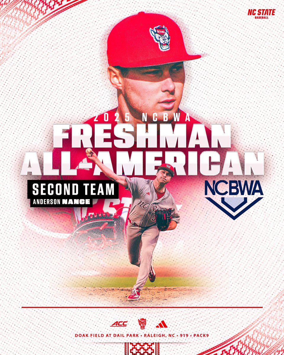 BIG A and the A stands for All-American!

Congrats to <a href="/AndersonNance8/">anderson.nance8</a> on being named a Freshman All-American by <a href="/NCBWA/">NCBWA</a>. 

📰: tinyurl.com/26fbqcw9