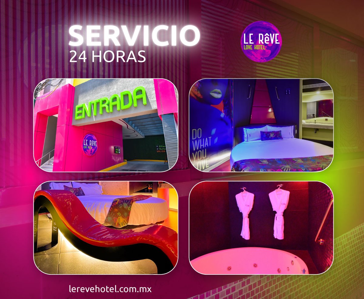 Nuestro servicio es 24 horas ¡No esperes y disfruta en #LeRêve! 💜✨ lerevehotel.com.mx