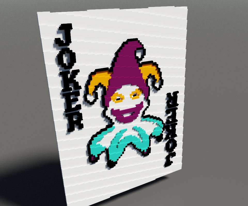 Made the Balatro card in MagicaVoxel (I fucked up the colors) #voxel #art