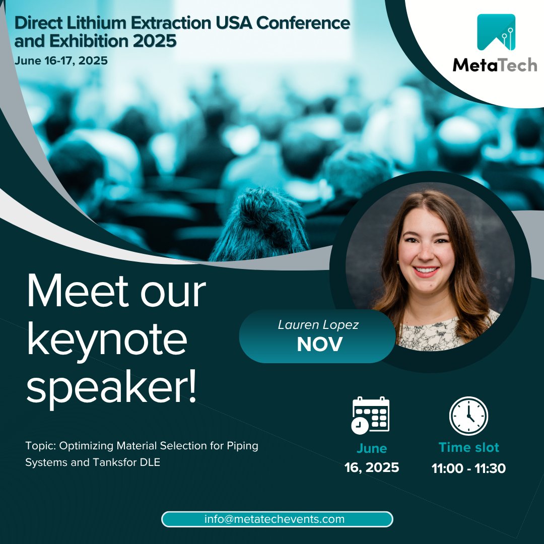 Speaker Spotlight: Lauren Lopez, Global BD Manager – Energy Transition at NOV Fiber Glass Systems, joins #DLEUSA2025!

She brings expertise in #CCUS, #geothermal, #hydrogen &amp; more.
📍 Houston | 🗓️ June 16–17
🎟️ Pass: $899 + taxes
🎉 Buy 1, Get 5 FREE!
#LithiumExtraction #Energy