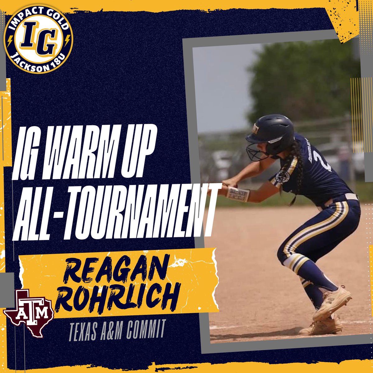 Impact Gold Jackson 18U🥎 (@ig_jackson18u) on Twitter photo Congratulations to Arkansas signee <a href="/KhamariHall2025/">Khamari Hall</a> and Texas A&M commit <a href="/ReaganRohrlich/">Reagan Rohrlich</a> for being named to the IG Summer Warm Up All -Tournament Team!! Way to go IG!!
#betheimpact #trusttheprocess #goldblooded #igjackson18u Congratulations to Arkansas signee <a href="/KhamariHall2025/">Khamari Hall</a> and Texas A&M commit <a href="/ReaganRohrlich/">Reagan Rohrlich</a> for being named to the IG Summer Warm Up All -Tournament Team!! Way to go IG!!
#betheimpact #trusttheprocess #goldblooded #igjackson18u