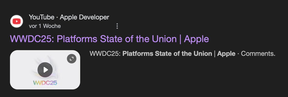 Vor einer Woche #WWDC25
