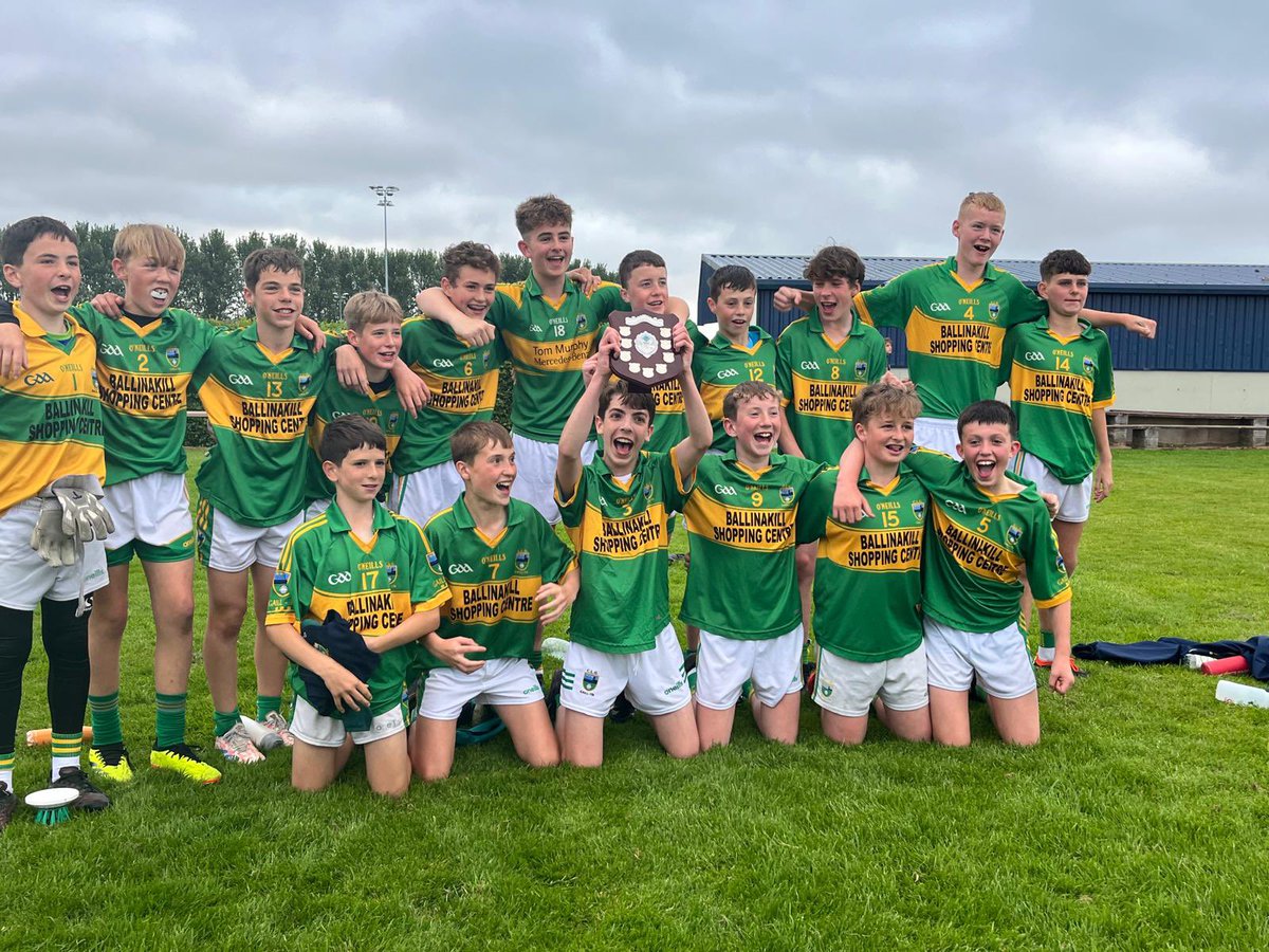 U14 DIV 2 PLATE COUNTY CHAMPS 🏆
Huge result for our U14 B team who wok the <a href="/DeiseUnderage/">Bord na nÓg Port Lairge</a> <a href="/WaterfordGAA/">Waterford GAA</a> U14 Div 2 Plate county final after an epic battle with <a href="/BrickeyRangers/">BrickeyRangersGAA</a> tonight in <a href="/clgdungarvan/">Dungarvan G.A.A</a> 
Massive congrats to all the players and the coaches 🟢🟡🏐🏆