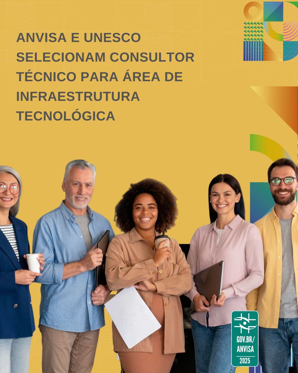 O Projeto de Cooperação entre a Anvisa e a Unesco seleciona um consultor técnico para elaborar documentos a fim de apoiar a definição e a otimização da infraestrutura tecnológica da Anvisa. O período para envio dos currículos vai até 18/6. Saiba mais em nosso portal.