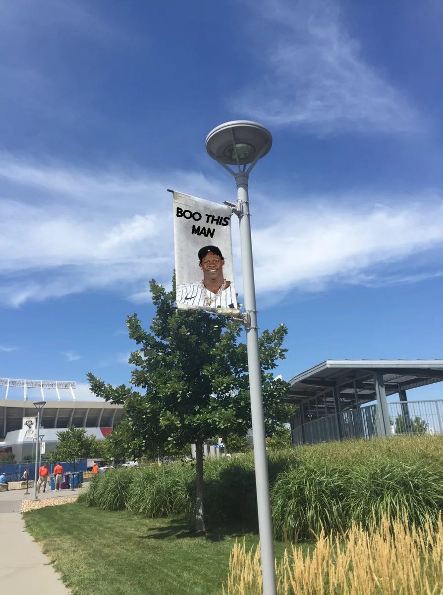 Kauffman Stadium has added banners that say "BOO THIS MAN" which is Jazz Chisholm Jr.

Make sure to be there tomorrow!