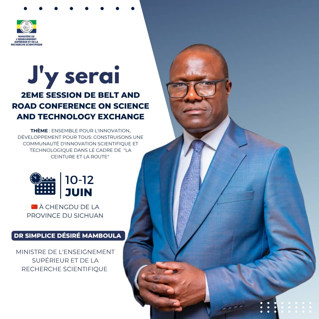 Le Dr Simplice Désiré Mamboula, représentera fièrement notre pays à la 2e session de la Belt and Road Conference on Science and Technology Exchange,  qui se tiendra du  10 au 12 juin à Chengdu, dans la province du Sichuan (Chine).

#enseignementsuperieur