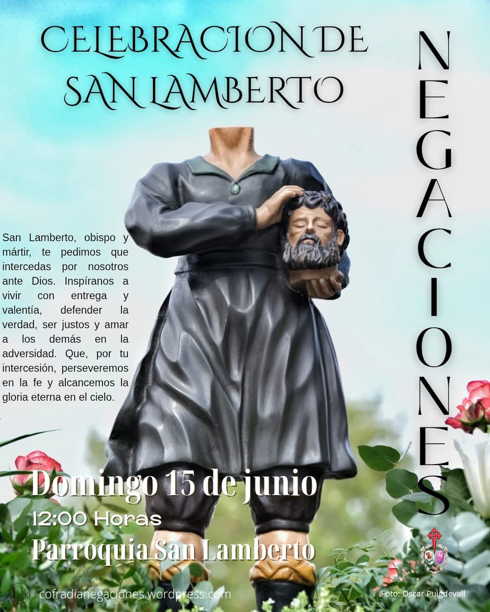 *El Corazón de San Lamberto Nos Llama*  
Este próximo domingo, celebramos San Lamberto en nuestra parroquia, tenemos la Eucaristía a las 12,00 horas y después la bendición de términos, y para finalizar en los salones parroquiales compartiremos unos dulces...