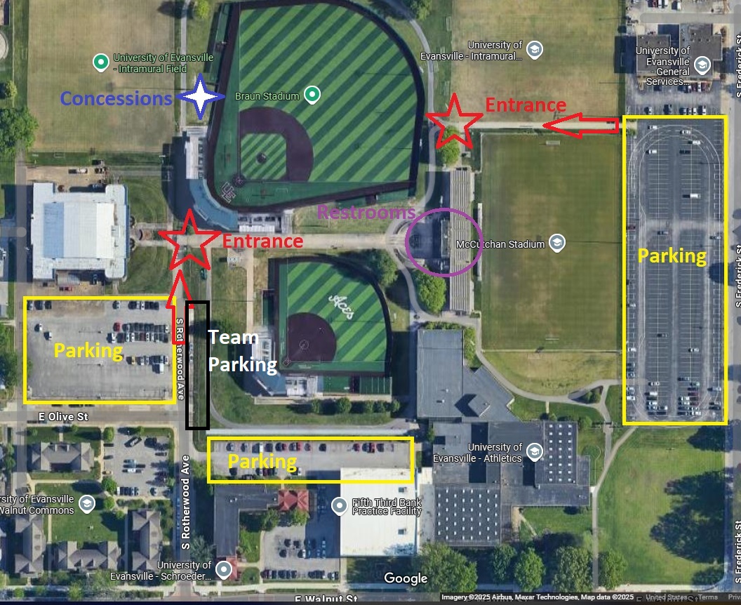 Castle High School will host the IHSAA 2A South Baseball Semi-State at University of Evansville on Saturday, June 14.  Digital tickets can be purchased at Tickets - IHSAA .  There will be two gates open.  Those are marked on the attached map.