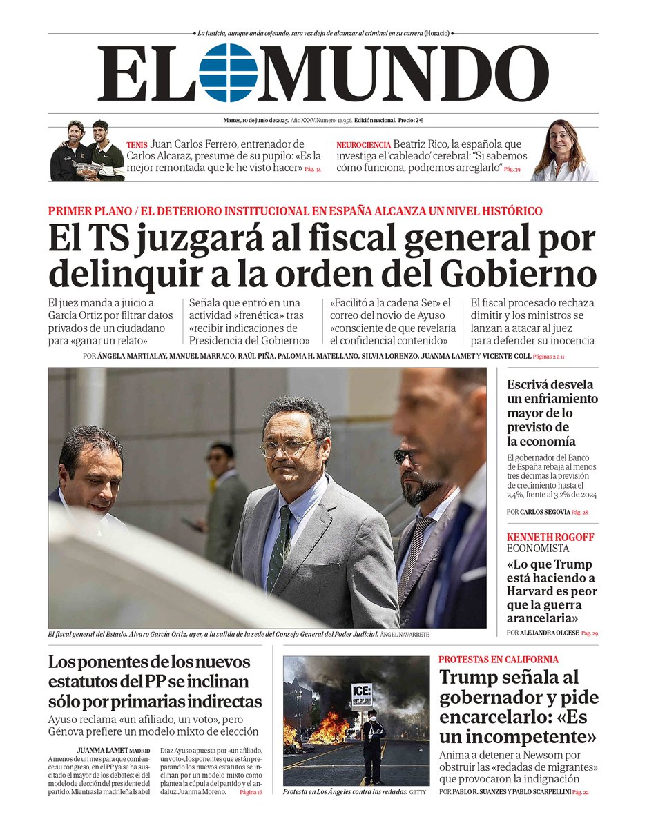 📰 Portada de EL MUNDO del 10 de junio            

Ya disponible en Orbyt y en la edición digital con la mejor información