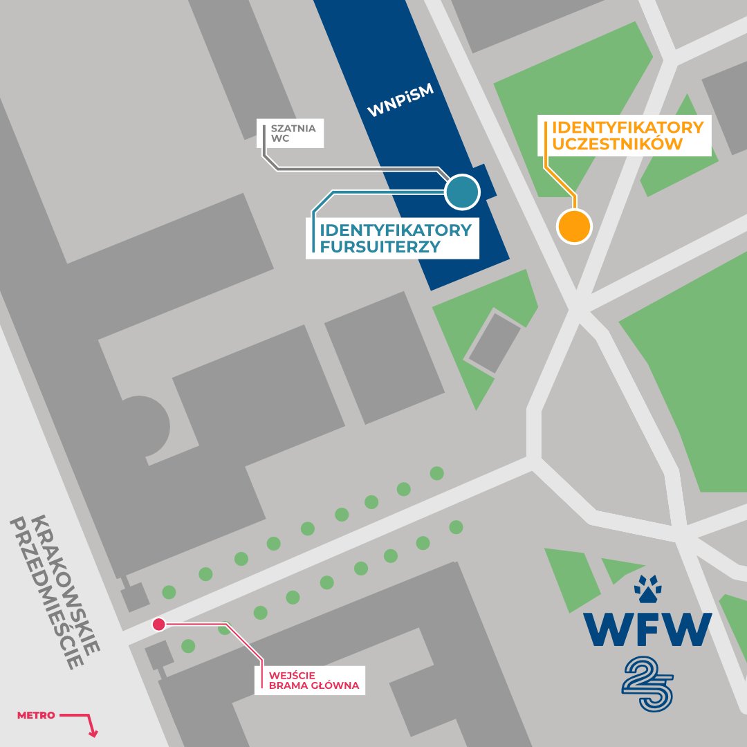 3 dni!

W tym roku ponownie gościmy na Wydziale Nauk Politycznych i Studiów Międzynarodowych Uniwersytetu Warszawskiego. Mamy dla Was małą mapkę WFW25.

📍 ul. Krakowskie Przedmieście 26/28 
🕙 Wydawania id. i otwarcie szatni: 10:00 
🚶 Start WFW25: 11:00