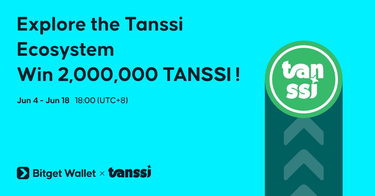 Join the <a href="/BitgetWallet/">Bitget Wallet 🩵</a> x <a href="/TanssiNetwork/">Tanssi</a>
campaign! Play games, complete quests, and connect your wallet to share 2M $TANSSI rewards! 📷 Jun 4-18 #BitgetWallet #TanssiNetwork #CryptoAirdrop 🎮